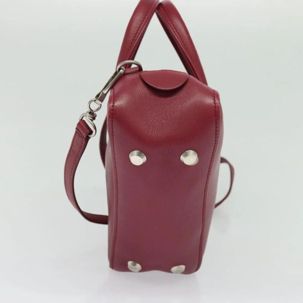 Balenciaga Triangle Duffle Leather Red Leather Handbag - Picture 4 of 16